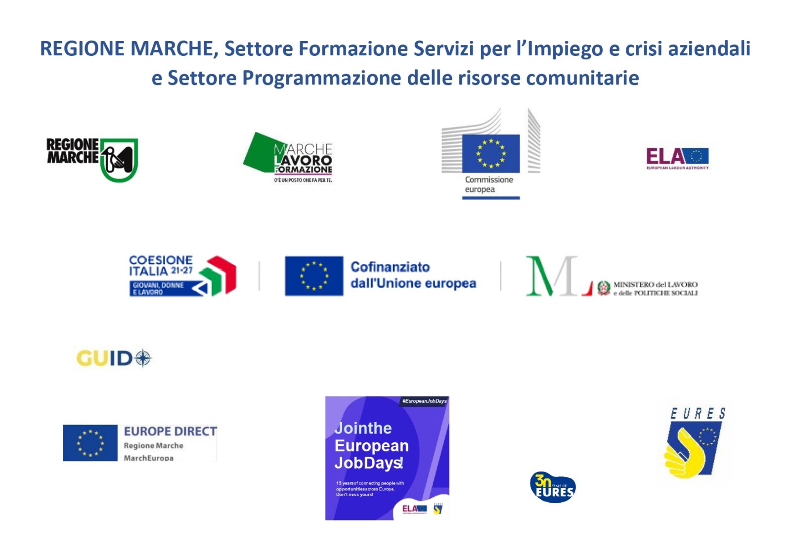 Logo Regione Marche: CpI EURES EUROPE DIRECT